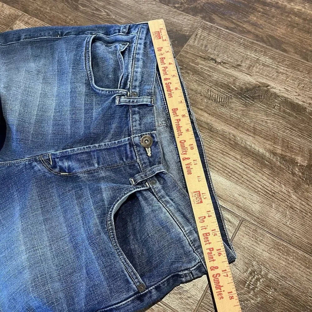 Hudson Jeans Men's Size 34 Blue Denim Byron Straight Leg Distressed 5-Pockets - Picture 12 of 14